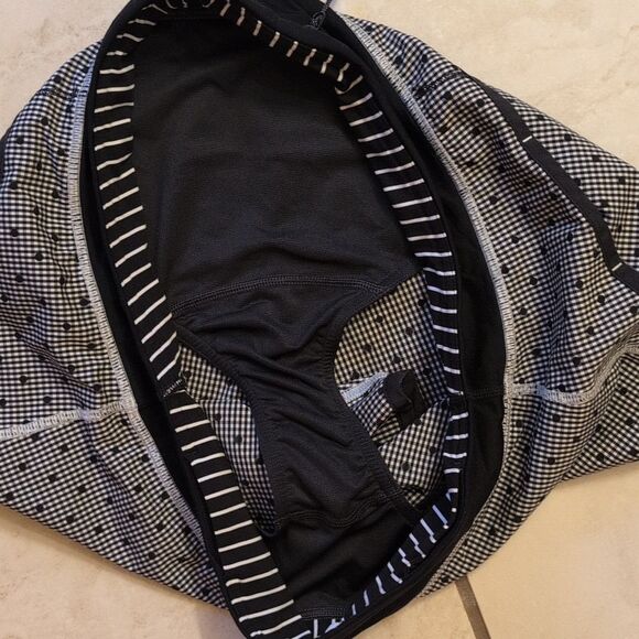 Rare Lululemon Run Speed Short Dottie Eighth Gingham white black size 10 - Picture 6 of 12